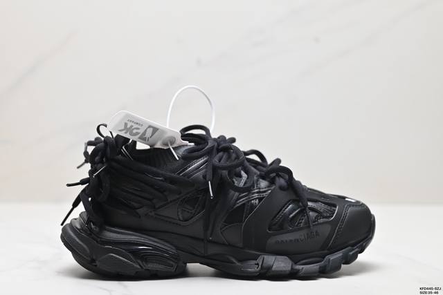 公司级balenciaga巴黎世家 Trak Laces 织物 圆头系带 低帮 生活休闲鞋 知名纯原大厂出品 原装大盒从里到外一切百分百还原官方配置增高宽体外凸