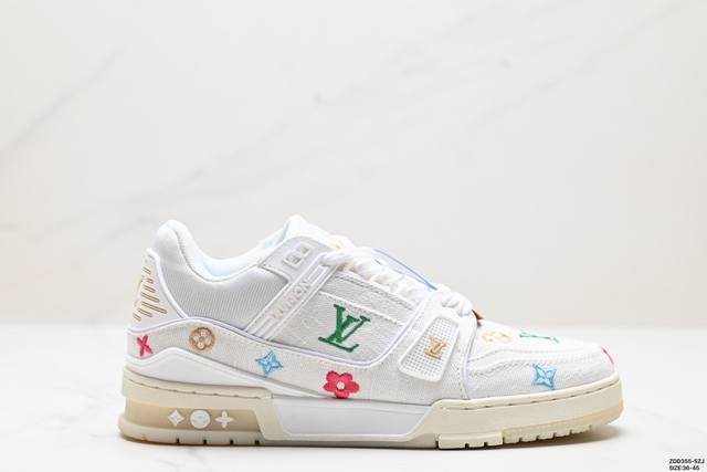 公司级全新lv路易威登louis Vuitton Trainer Sneaker Low休闲运动文化百搭板鞋 尺码:36-45 id:Zdd355-Szj