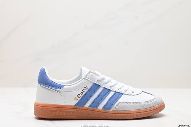 真标adidas Handball Spezial 阿迪达斯经典款 复古休闲板鞋 全鞋采用反毛皮制作 牛筋耐磨大底 承载青春情怀的板鞋 经典三条杠装饰鞋侧 品牌