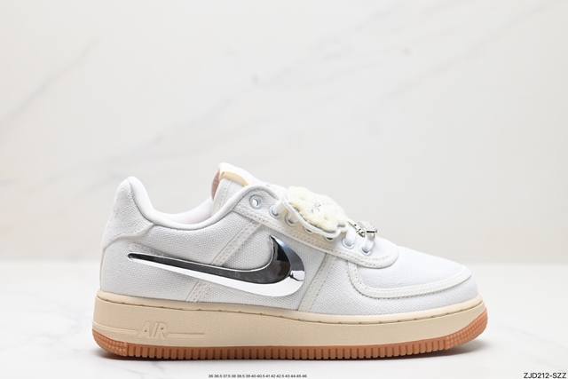 公司级af1诞生35周年限定联名，说唱歌手 斯科特travis Scott X Nike Air Force 1 Low Ravis Scott White 空