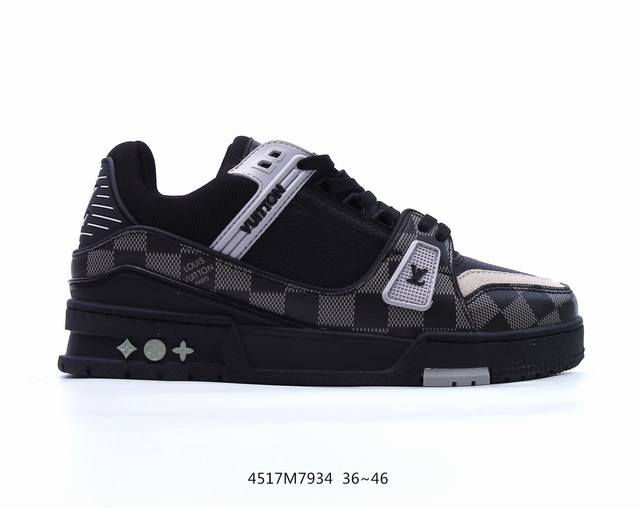 公司级全新lv路易威登louis Vuitton Trainer Sneaker Low休闲运动文化百搭板鞋 尺码:36-45，编码4517M7934