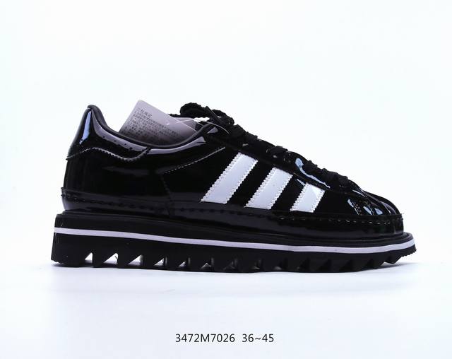 阿迪达斯 Clot X Adidas Originals Superstar 陈冠希全新设计 运动休闲厚底增高板鞋，鞋身整体以adidas经典的 Superst