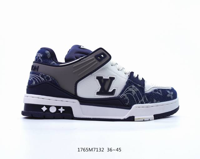 公司级全新lv路易威登louis Vuitton Trainer Sneaker Low休闲运动文化百搭板鞋 尺码:36-45，编码1765M7132