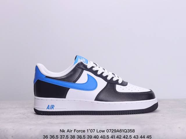 可扫码版，支持手机nfc识别！ 纯原级别 Nike Air Force 1 Low ‘07 黑白蓝 原厂冲刀皮料切割干净 无任何毛边 清洁度细节完美 做工细节全