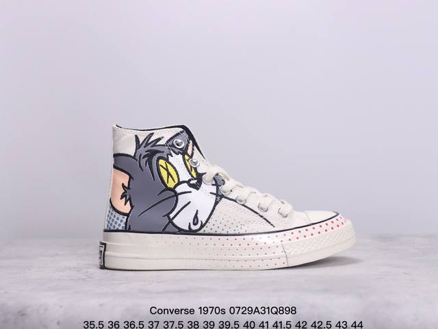 公司级converse 1970S 匡威chuck Taylor All Star Tom Jerry 猫和老鼠 防滑耐磨 高帮 帆布鞋 货号: 734C 尺码