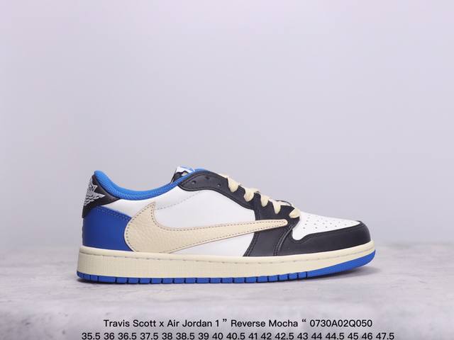 公司级aj1倒勾travis Scott X Air Jordan 1 ” Reverse Mocha “ Aj1乔1 Ts 闪电 联名倒钩 低帮文化篮球鞋 完