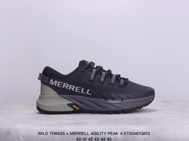 公司级wild Things × Merrell迈乐 Agility Peak 4 简约舒适蜂鸟户外 织物防滑耐磨透气 低帮 越野跑步鞋 货号:J500343