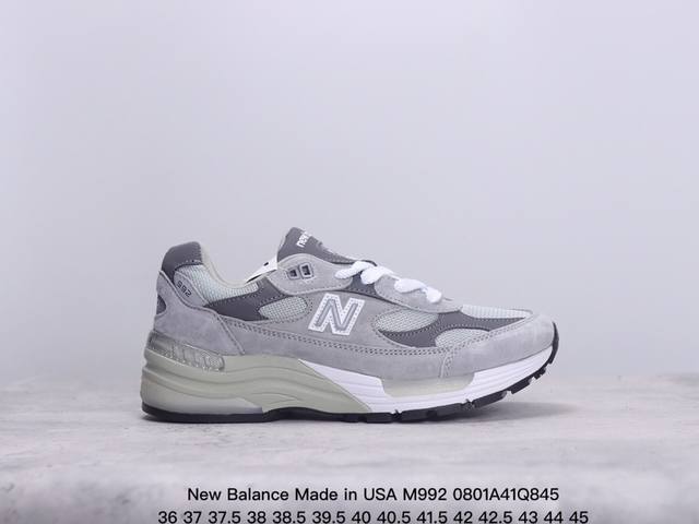 new Balance新百伦nb Made In Usa M992系列美产血统经典复古休闲运动百搭老爹跑步鞋 货号：M992Gr 码数：35 36 37 37.