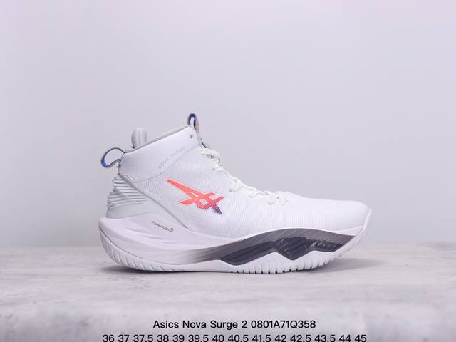 公司级亚瑟士日本专业跑鞋品牌 Asics Nova Surge 2 原标半码制#全新原装数据开发人体工学一体式轻质贾卡双层编织鞋面,针织高弹性鞋舌+贴合感鞋领结