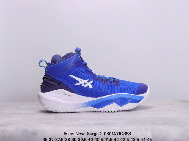 公司级亚瑟士日本专业跑鞋品牌 Asics Nova Surge 2 原标半码制#全新原装数据开发人体工学一体式轻质贾卡双层编织鞋面,针织高弹性鞋舌+贴合感鞋领结