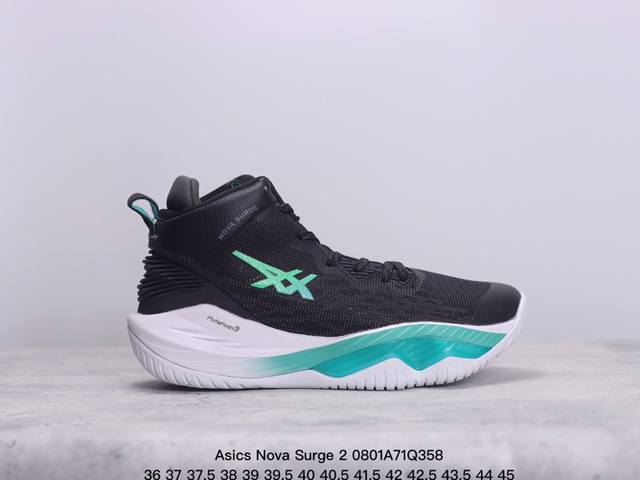 公司级亚瑟士日本专业跑鞋品牌 Asics Nova Surge 2 原标半码制#全新原装数据开发人体工学一体式轻质贾卡双层编织鞋面,针织高弹性鞋舌+贴合感鞋领结