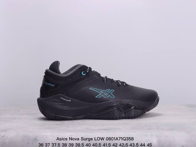 亚瑟士日本专业篮球鞋品牌 Asics Nova Surge Low 原标半码制#全新原装数据开发人体工学一体式轻质贾卡双层编织鞋面,针织高弹性鞋舌+贴合感鞋领结