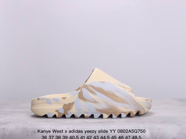 kanye West X Adidas Yeezy Slide Yy新款椰子拖鞋男女网红情侣外穿潮室外夏季一字拖沙滩拖 椰子拖鞋 侃爷再度联乘采用eva泡棉式一