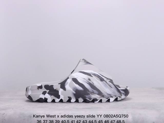 kanye West X Adidas Yeezy Slide Yy新款椰子拖鞋男女网红情侣外穿潮室外夏季一字拖沙滩拖 椰子拖鞋 侃爷再度联乘采用eva泡棉式一