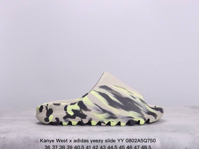 kanye West X Adidas Yeezy Slide Yy新款椰子拖鞋男女网红情侣外穿潮室外夏季一字拖沙滩拖 椰子拖鞋 侃爷再度联乘采用eva泡棉式一