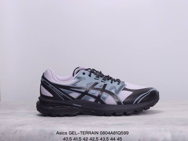 公司级asics Gel-Terrain 亚瑟士运动休闲透气专业跑鞋 男士老爹鞋，进口针织透气鞋面 轻量舒适透气材质，球鞋性质造型设计简约百搭，极具全方位的包裹