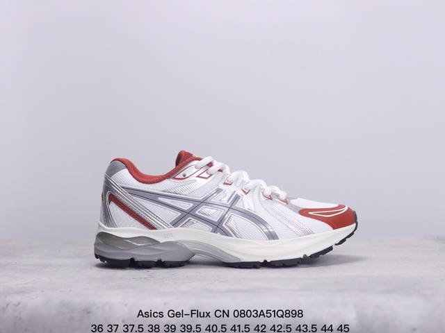 公司级亚瑟士asics Gel-Flux Cn 运动休闲透气专业跑 鞋 进口双层丝纤维工程网布鞋面 轻量舒适透 气材质中底3D可视gel缓震胶效果 升級flyt