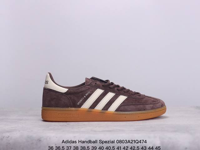 公司级adidas Handball Spezial 官方正确版本 阿迪达斯经典款 复古休闲板鞋 全鞋采用反毛皮制作 牛筋耐磨大底 承载青春情怀的板鞋 经典三条