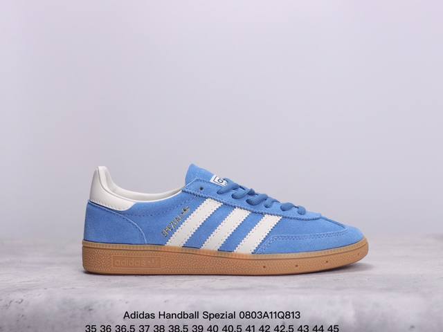 公司级adidas Handball Spezial 官方正确版本 阿迪达斯经典款 复古休闲板鞋 全鞋采用反毛皮制作 牛筋耐磨大底 承载青春情怀的板鞋 经典三条