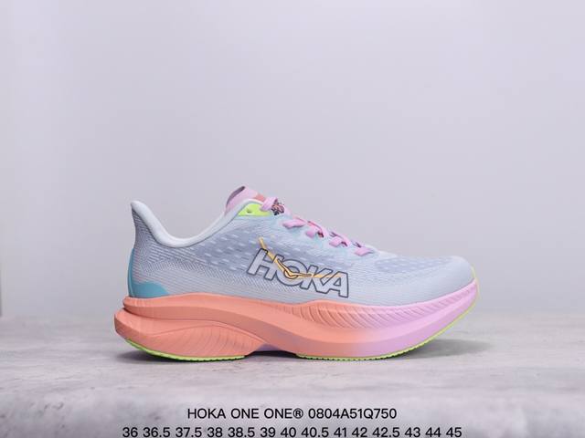 hoka One One独特的竞训鞋,主打舒适软弹hokamach马赫6#竞速跑鞋 Hoka Mach 6 轻盈且富有弹性的舒适感！迄今为止最轻量灵敏的mach