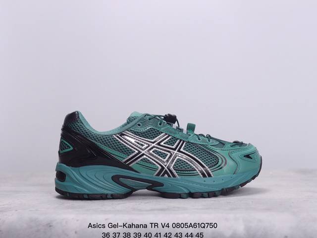 asics Gel-Kahana Tr V4 阿斯克斯 V4 低帮 银白色 户外机能减震防滑低邦生活休闲鞋男女同款 鞋面采用耐磨的合成皮革和透气网布材质，该鞋的