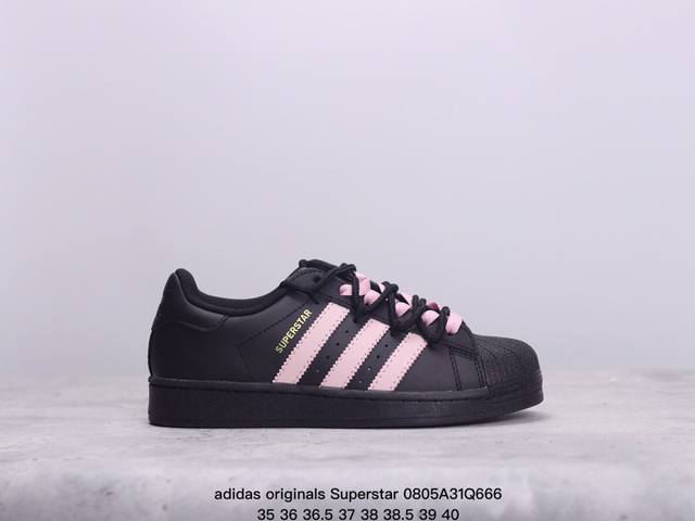 阿迪达斯adidas Originals Superstar防滑耐磨轻便透气 低帮 贝壳头板鞋黑粉 xm0805Q666 - 点击图像关闭