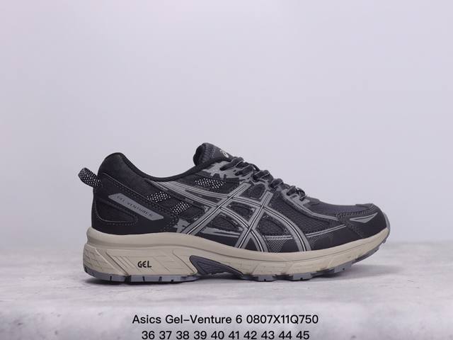 asics Gel-Venture 6 复古单品 gel- Venture6跑鞋是越野跑者的多功能选择。专为喜欢户外运动的人士设计，这款鞋采用gl技术缓冲，可增