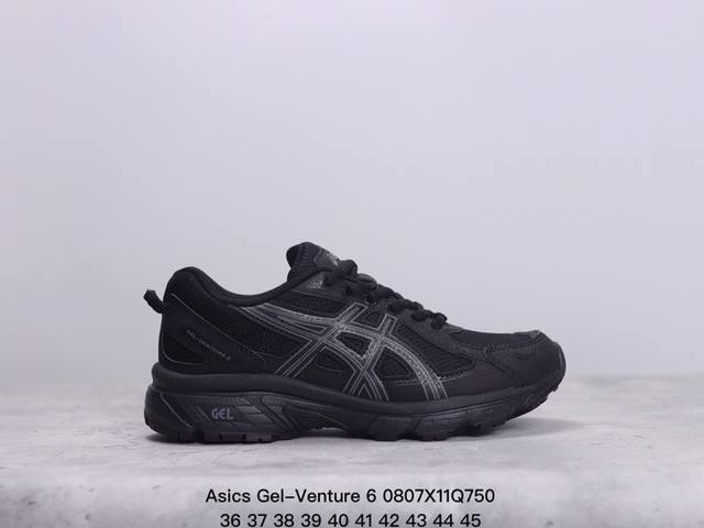 asics Gel-Venture 6 复古单品 gel- Venture6跑鞋是越野跑者的多功能选择。专为喜欢户外运动的人士设计，这款鞋采用gl技术缓冲，可增