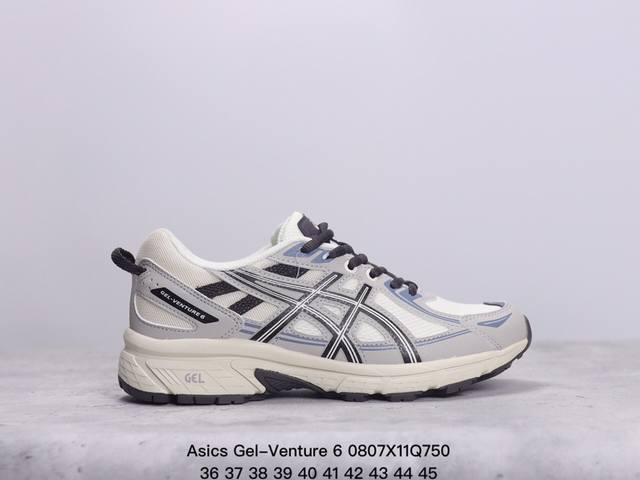 asics Gel-Venture 6 复古单品 gel- Venture6跑鞋是越野跑者的多功能选择。专为喜欢户外运动的人士设计，这款鞋采用gl技术缓冲，可增