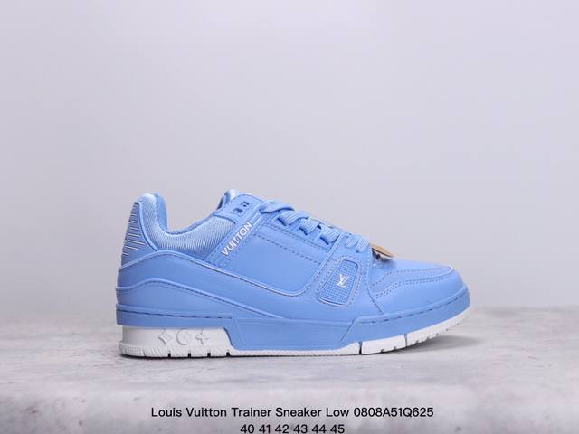 公司级全新lv路易威登louis Vuitton Trainer Sneaker Low休闲运动文化百搭板鞋 尺码:40-45 xm0808Q625