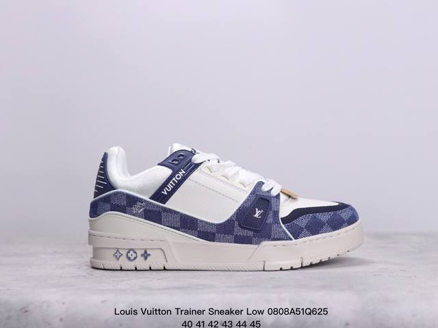 公司级全新lv路易威登louis Vuitton Trainer Sneaker Low休闲运动文化百搭板鞋 尺码:40-45 xm0808Q625