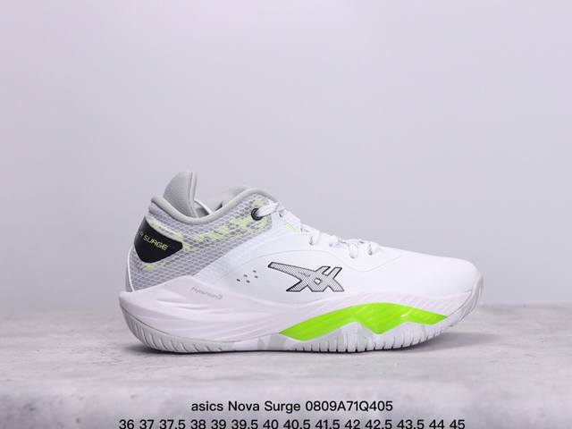 公司级亚瑟士专业品牌 Asics Nova Surge 原标半码制#全新原装数据开发人体工学一体式轻质贾卡双层编织鞋面,针织高弹性鞋舌+贴合感鞋领结构#可以感受