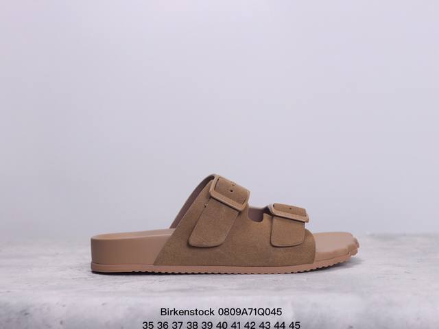 德国百年知名鞋履品牌 博肯birkenstock 勃肯拖鞋系列凉拖鞋休闲沙滩凉鞋 广东原产#采用质地柔软牛皮革 中底搭载缓震软木橡胶 外置eva轻量片装外底。