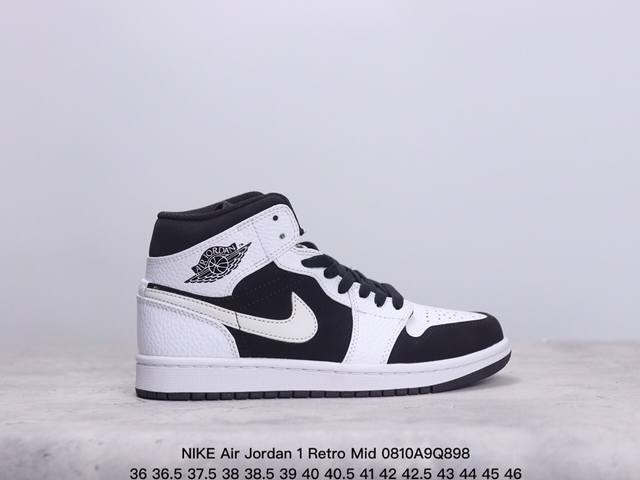 真标nike Air Jordan 1 Retro Mid Aj1乔丹一代中帮经典复古文化休闲运动篮球鞋 货号:852542-010 xm0810Q898