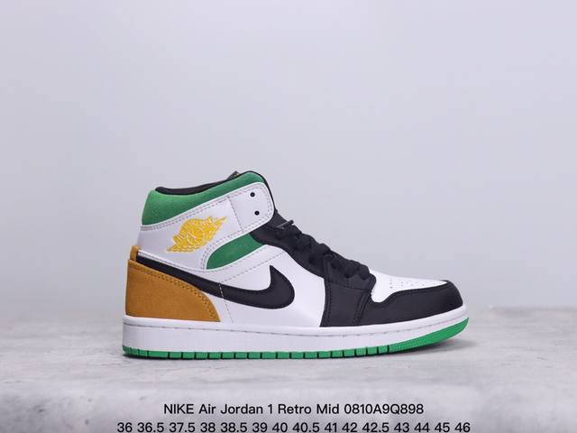 真标nike Air Jordan 1 Retro Mid Aj1乔丹一代中帮经典复古文化休闲运动篮球鞋 货号:852542-010 xm0810Q898