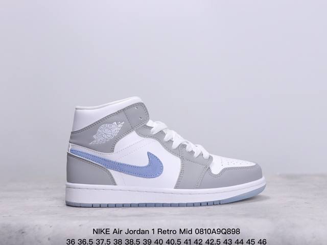 真标nike Air Jordan 1 Retro Mid Aj1乔丹一代中帮经典复古文化休闲运动篮球鞋 货号:852542-010 xm0810Q898