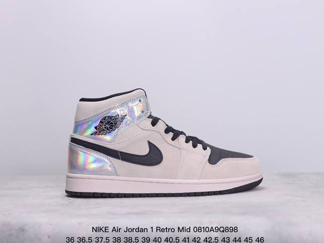 真标nike Air Jordan 1 Retro Mid Aj1乔丹一代中帮经典复古文化休闲运动篮球鞋 货号:852542-010 xm0810Q898