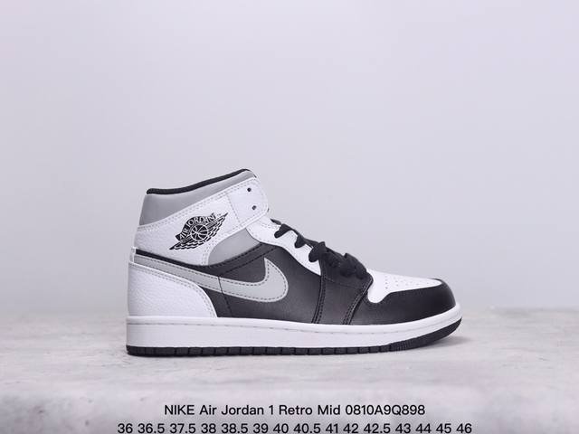 真标nike Air Jordan 1 Retro Mid Aj1乔丹一代中帮经典复古文化休闲运动篮球鞋 货号:852542-010 xm0810Q898