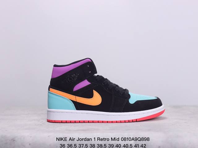 真标nike Air Jordan 1 Retro Mid Aj1乔丹一代中帮经典复古文化休闲运动篮球鞋 货号:852542-010 xm0810Q898