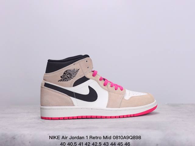 真标nike Air Jordan 1 Retro Mid Aj1乔丹一代中帮经典复古文化休闲运动篮球鞋 货号:852542-010 xm0810Q898