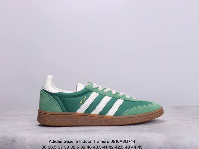 j版纯原 Adidas Gazelle Indoor Trainers Black 羚羊内训系列低帮复古百搭休闲运动德训风板鞋hr“联名白蓝变形鞋头”If973