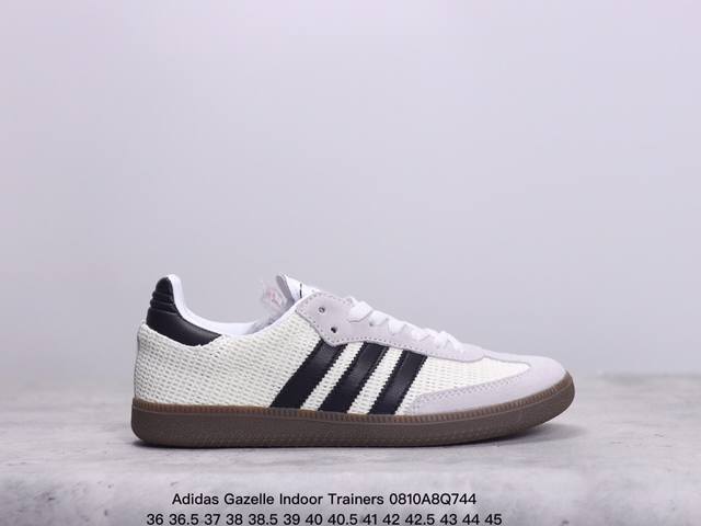 j版纯原 Adidas Gazelle Indoor Trainers Black 羚羊内训系列低帮复古百搭休闲运动德训风板鞋hr“联名白蓝变形鞋头”If973