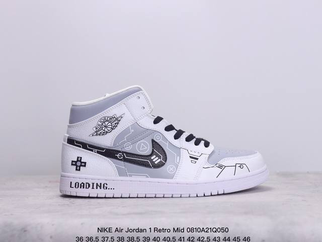 公司级nike Air Jordan 1 Retro Mid Aj1乔丹一代中帮经典复古文化休闲运动篮球鞋 货号:554724 413 尺码:36 36.5 3