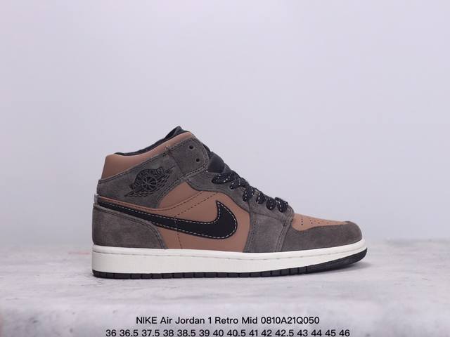 公司级nike Air Jordan 1 Retro Mid Aj1乔丹一代中帮经典复古文化休闲运动篮球鞋 货号:554724 413 尺码:36 36.5 3