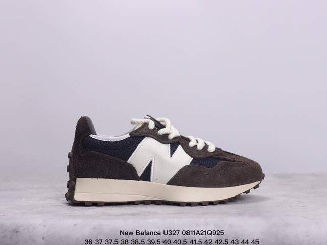 公司级nb327 新百伦 New Balance U327系列复古休闲运动慢跑鞋时尚男女运动鞋 以更纯粹的复古风格设计打造的全新造型 侧身还以解构设计，将 N