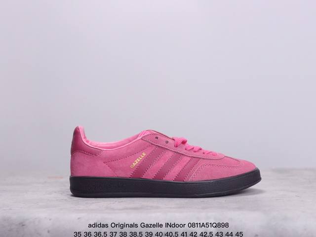 公司级adidas Originals Gazelle Indoor 三叶草休闲防滑耐磨低帮板鞋 鞋头出色设计 塑就出众贴合感 稳固的后跟贴合足部曲线设计 软弹