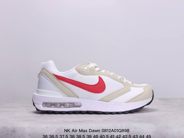 nk Air Max Dawn 黎明系列低帮气垫百搭休闲运动慢跑鞋 采用柔软翻毛皮和透气梭织材料打造利落鞋面 中底和鞋跟融入现代感线条设计 兼具复古风格与时尚魅