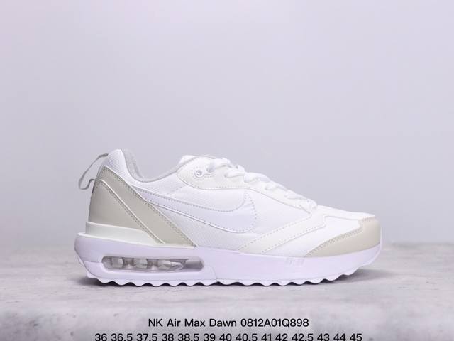 nk Air Max Dawn 黎明系列低帮气垫百搭休闲运动慢跑鞋 采用柔软翻毛皮和透气梭织材料打造利落鞋面 中底和鞋跟融入现代感线条设计 兼具复古风格与时尚魅