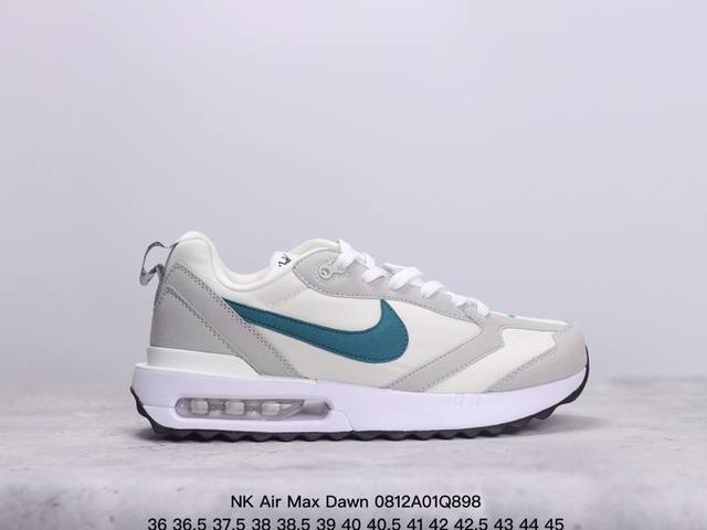 nk Air Max Dawn 黎明系列低帮气垫百搭休闲运动慢跑鞋 采用柔软翻毛皮和透气梭织材料打造利落鞋面 中底和鞋跟融入现代感线条设计 兼具复古风格与时尚魅