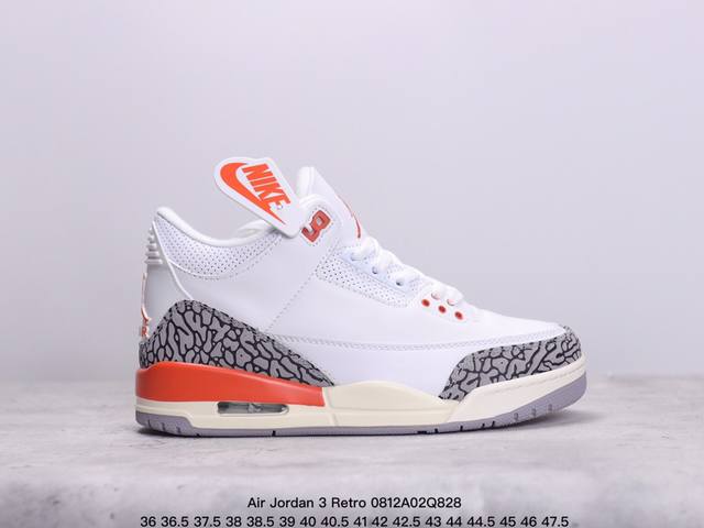 公司级air Jordan 3 Retro 复刻白水泥 Aj3 乔丹3代 Aj3 乔3 经典复刻白水泥 乔丹篮球鞋系列 鞋身以白色为主调，采用优质皮革材质搭配鞋